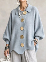 Cárdigan oversize con botones metálicos