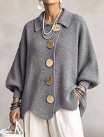 Cárdigan oversize con botones metálicos