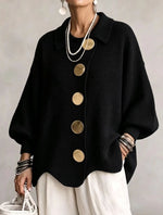Cárdigan oversize con botones metálicos