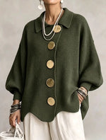 Cárdigan oversize con botones metálicos