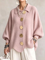 Cárdigan oversize con botones metálicos