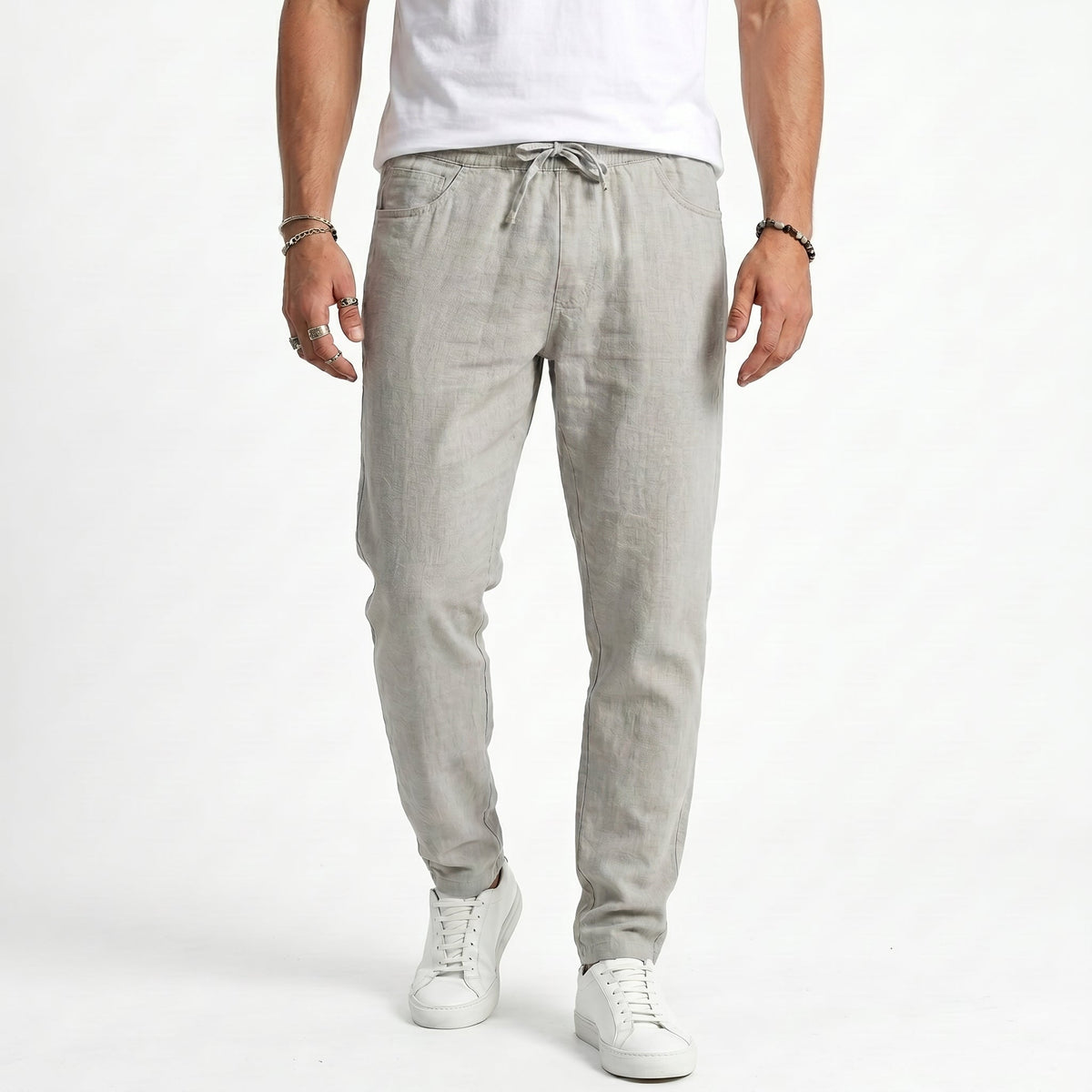 PANTALONES DE PLAYA DE LINO