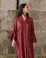 Macarena · Vestido midi fluido teja