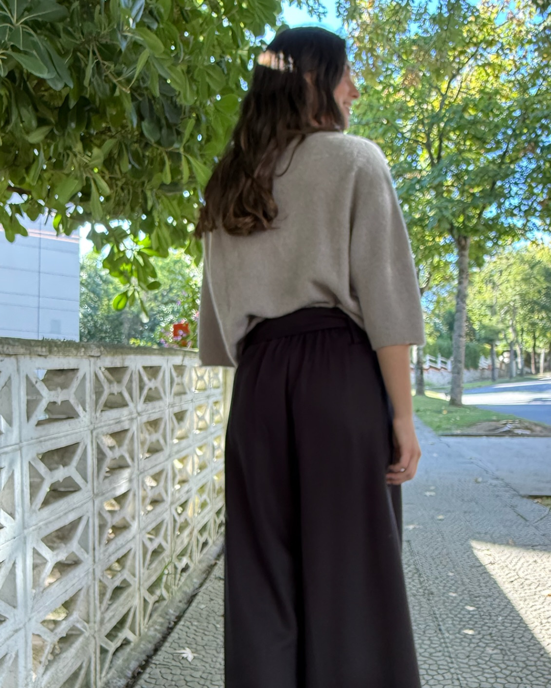 Pantalón de pernera ancha negro