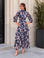 Lola · Vestido midi floral azul