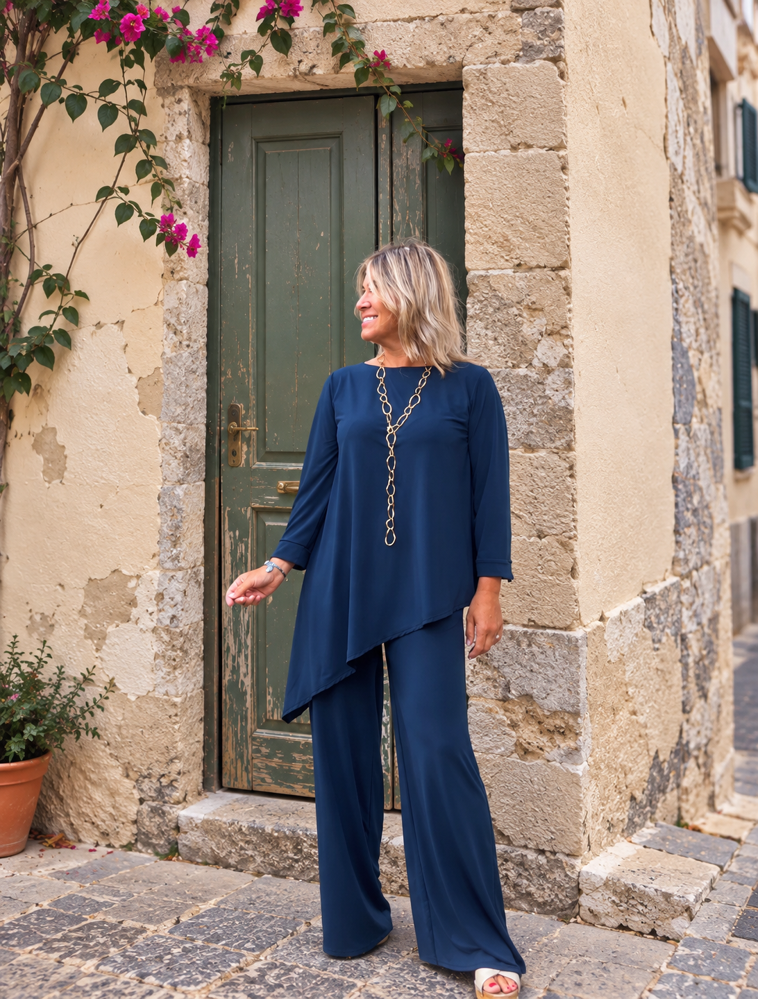 Blusa asimétrica marino