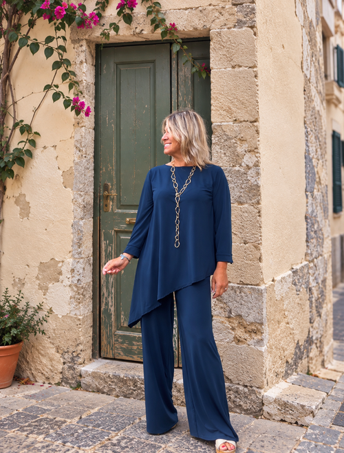 Blusa asimétrica marino