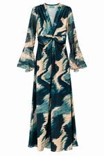 Vestido largo estampado azul
