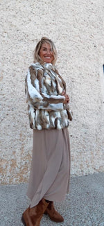 Vestido caftán midi taupe