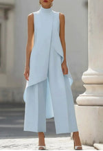 Conjunto de cuello alto y pantalón palazzo