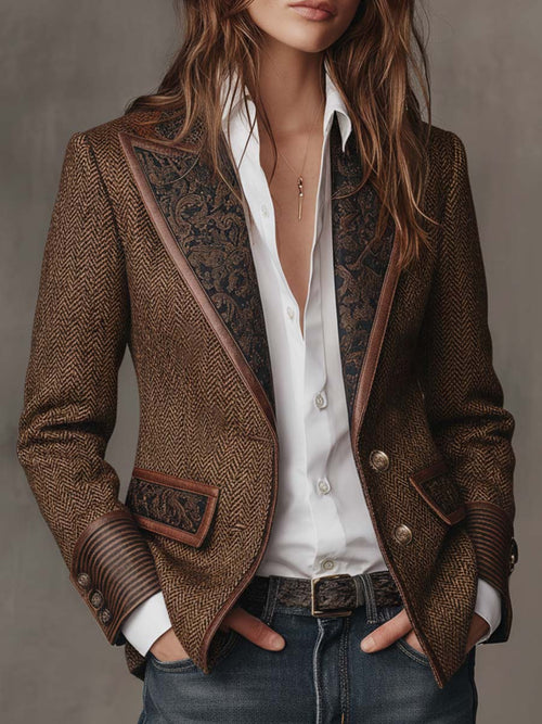 Gisela · Blazer de espiga con canesú