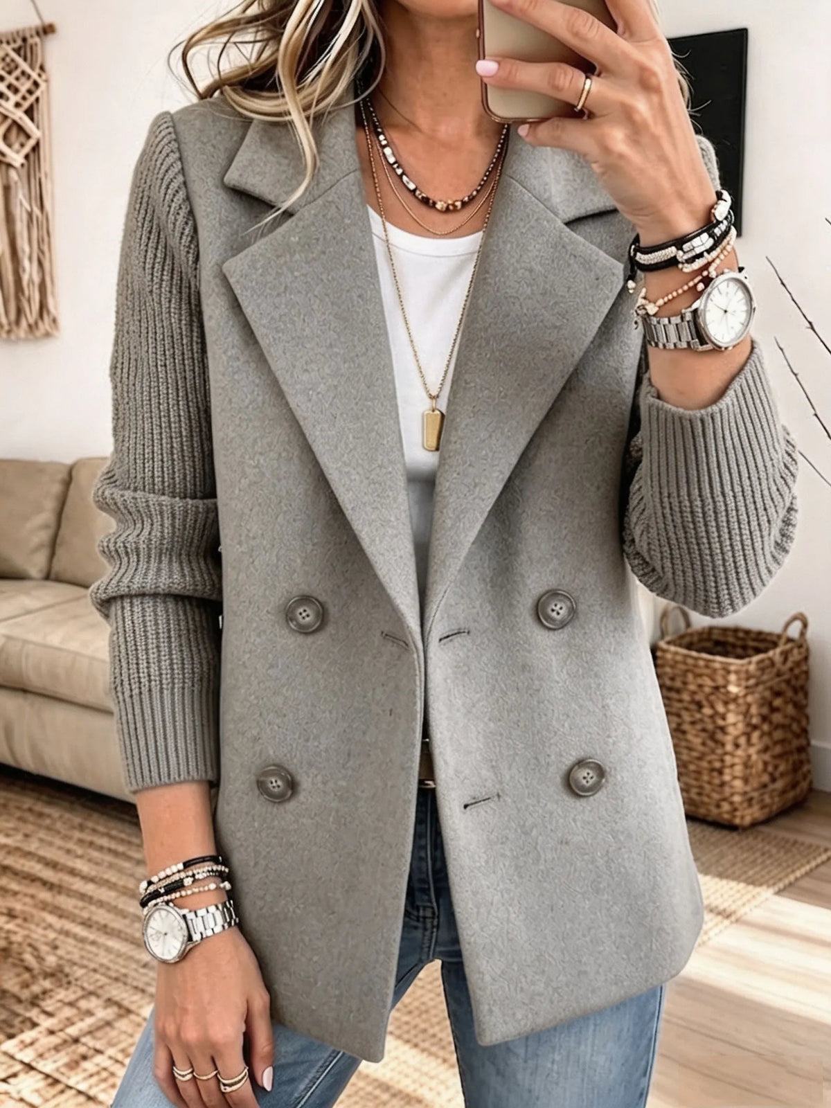 Blazer con mangas de punto