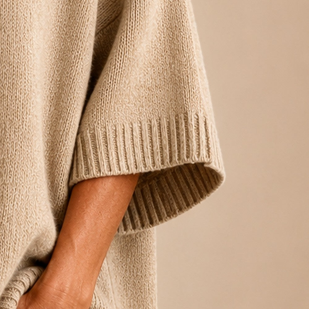 Poncho 100% lana de Cashmere con capucha + bolso de regalo