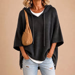 Poncho 100% lana de Cashmere con capucha + bolso de regalo