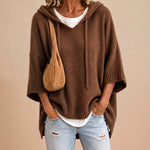 Poncho 100% lana de Cashmere con capucha + bolso de regalo