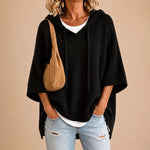 Poncho 100% lana de Cashmere con capucha + bolso de regalo
