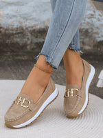 Mocasines con plataforma y hebilla