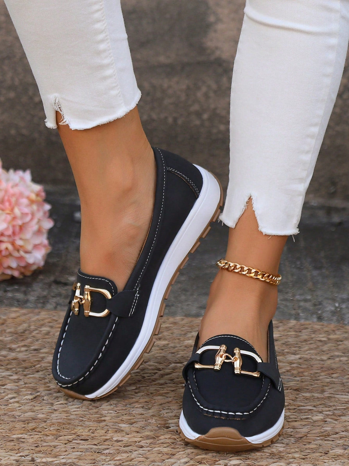 Mocasines con plataforma y hebilla