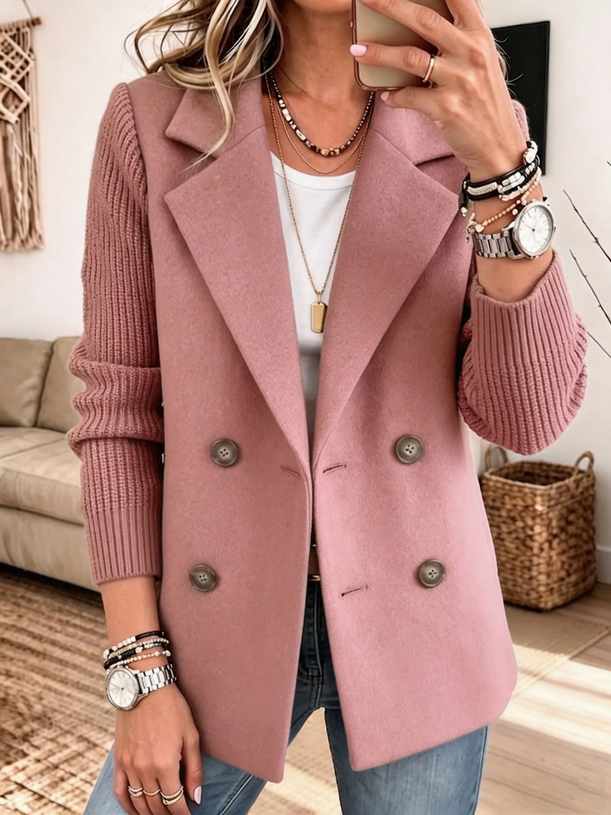 Blazer con mangas de punto