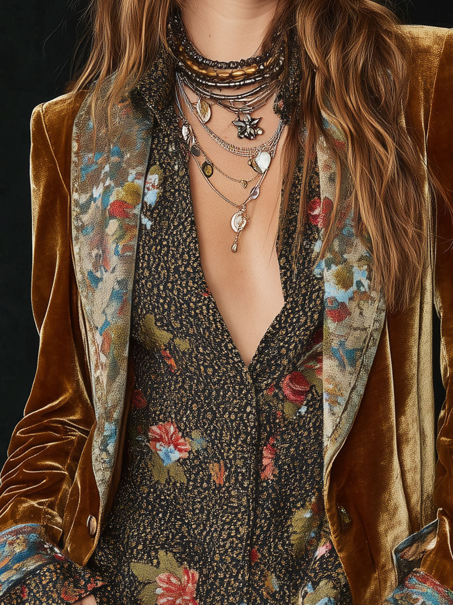 Blazer patchwork floral vintage