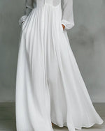 Vestido largo cuello mao