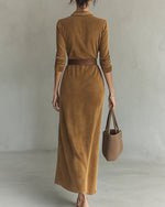 Vestido largo efecto ante