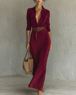 Vestido largo efecto ante