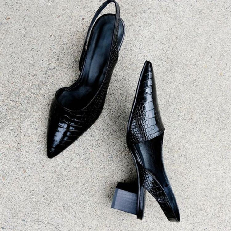 Zapatos de tacón con puntera ancha
