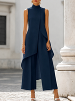 Conjunto de cuello alto y pantalón palazzo