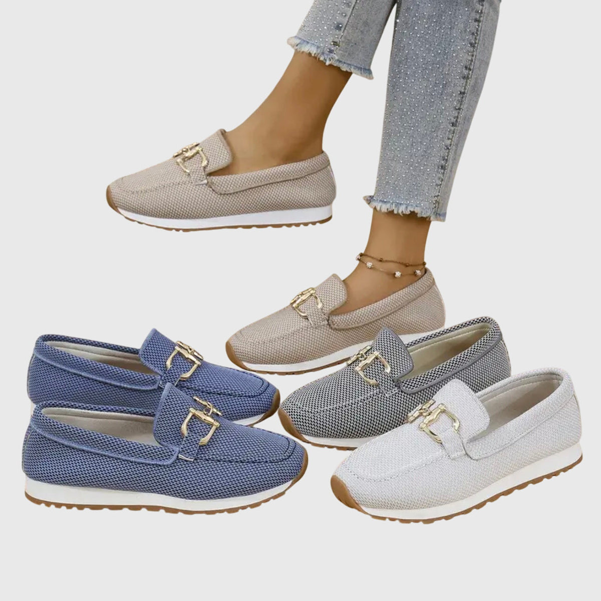 Mocasines en tonos claros