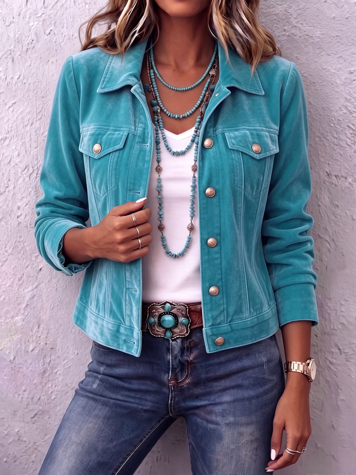 Chaqueta de terciopelo vintage bohemia