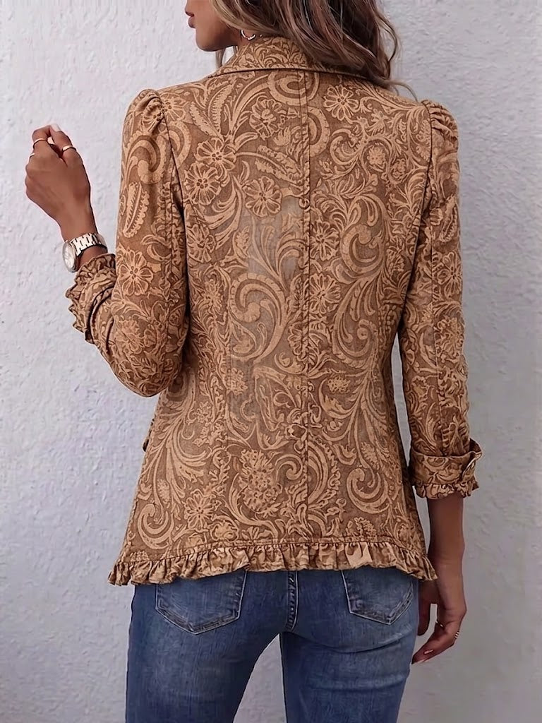 Candelaria · Chaqueta floral vintage con volantes