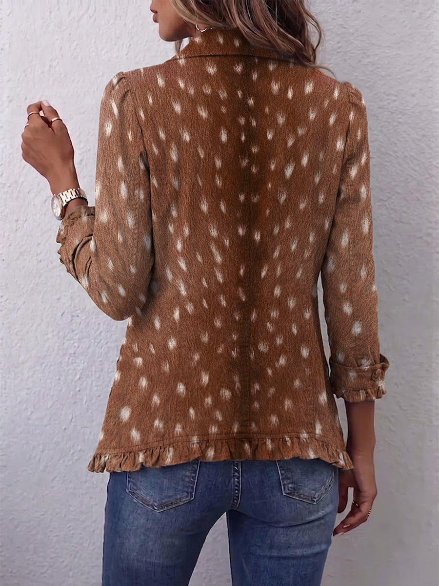 Felisa · Chaqueta de estampado animal con volantes