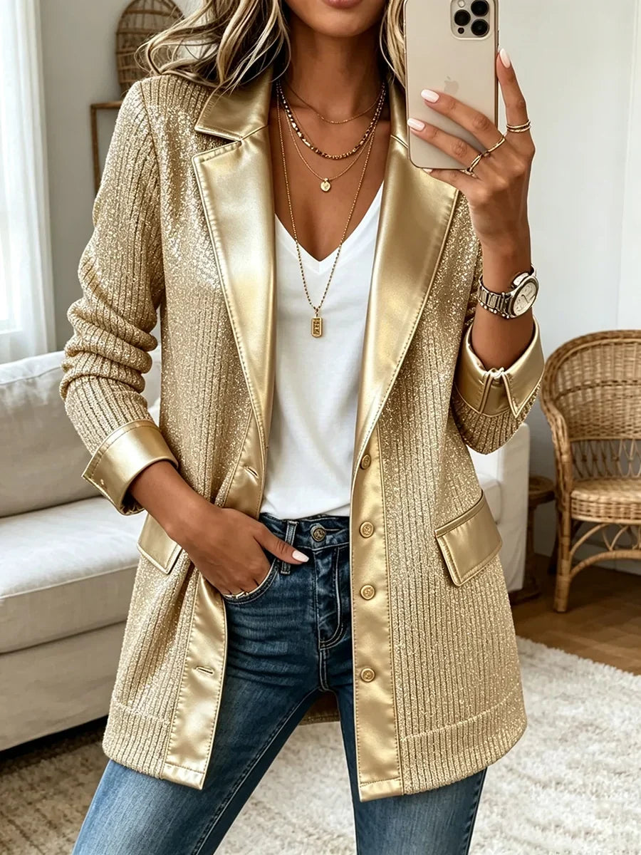 Dorotea · Blazer de punto dorado