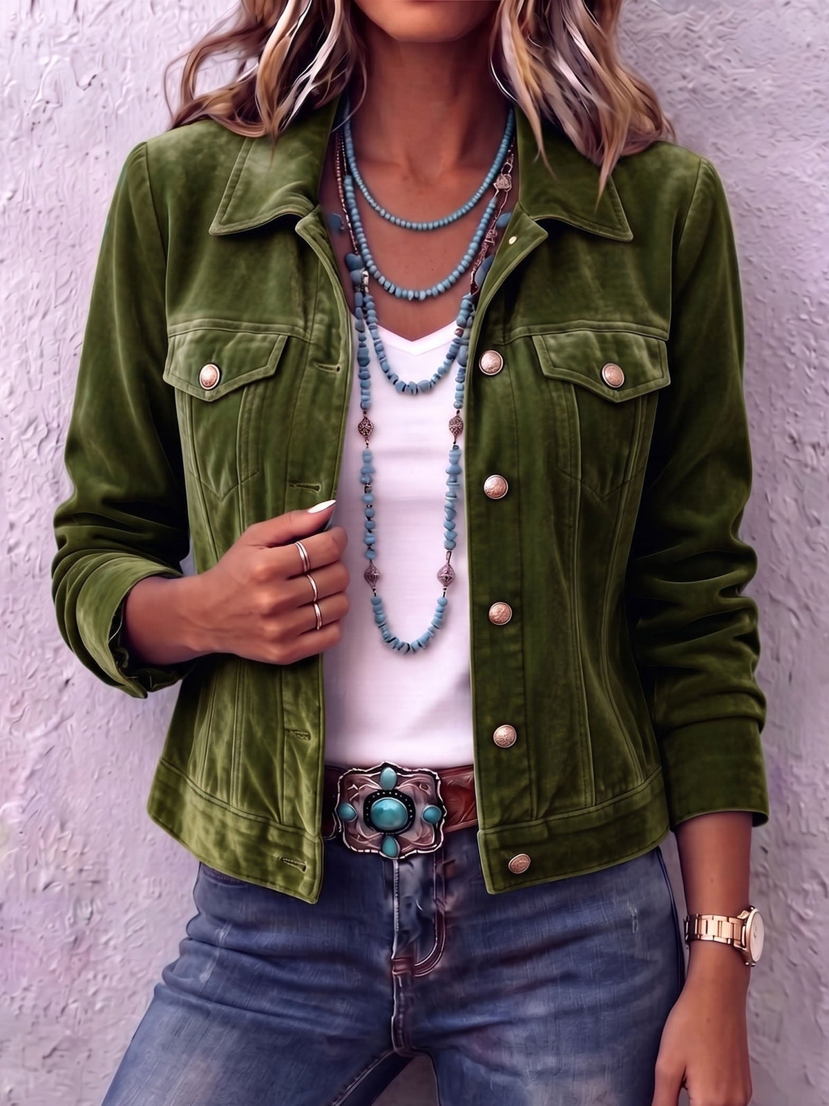 Chaqueta de terciopelo boho de inspiración vintage