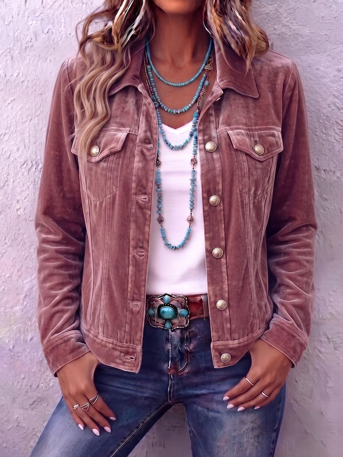 Chaqueta de terciopelo vintage bohemia