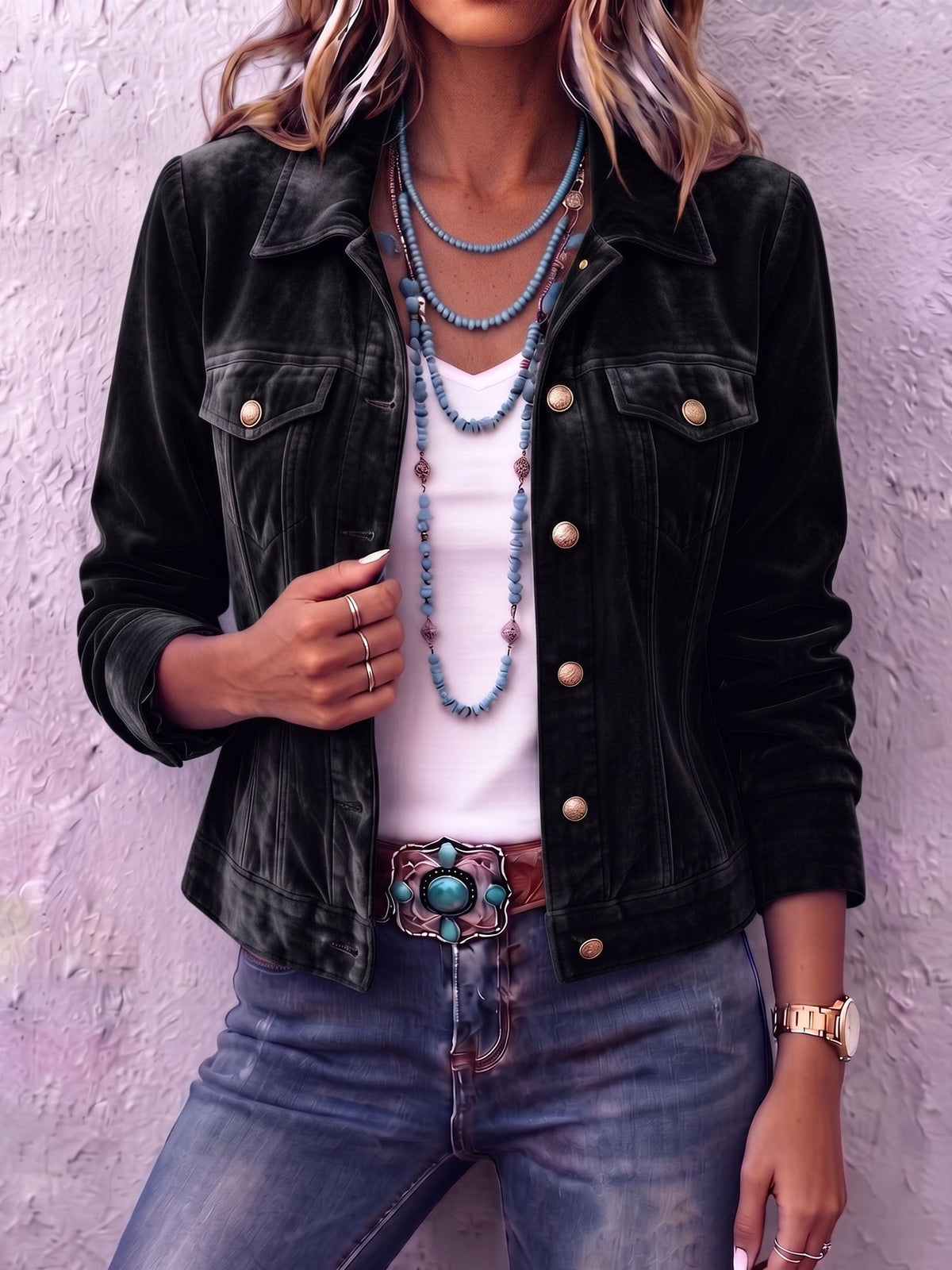 Chaqueta de terciopelo vintage bohemia