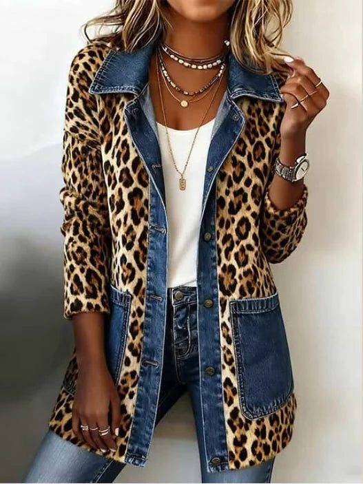 Nieves · Chaqueta larga de leopardo con vaquero